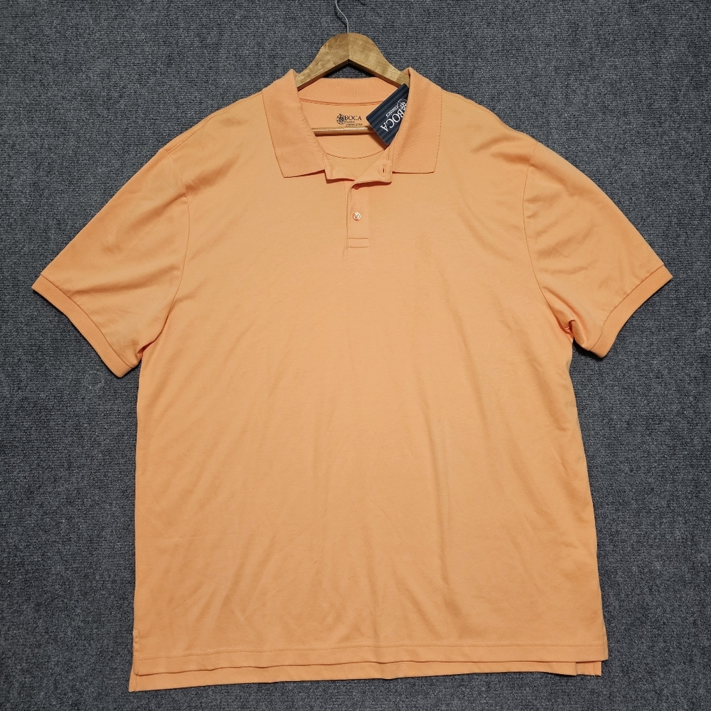 Boca Classics Golf Short Sleeve Pima Cotton Polo Shirt Mens XXL Orange NWT